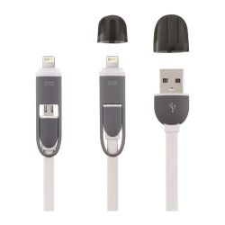 USB кабель для питания и зарядки мобильных устройств 1 метр. Разъемы USB 2.0/ micro USB/ lightning Electraline — фото 2
