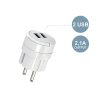Сетевое зарядное для телефонов и планшетов с двумя USB разъемами 2,1А Electraline 55076 — фото 2