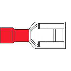 Коннектор плоский 6,35 мм гнездо красный упаковка 10 шт Electraline 62