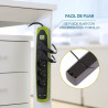 Удлинитель 2 метра на 5 розеток с плоской вилкой и двумя USB разъемами