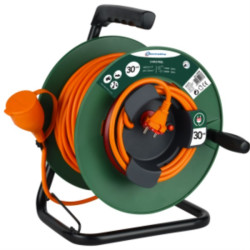 Удлинитель на катушке 1Р кабьель ПВС 2X1,5MM2 30M с фиксированной базой Electraline 49236
