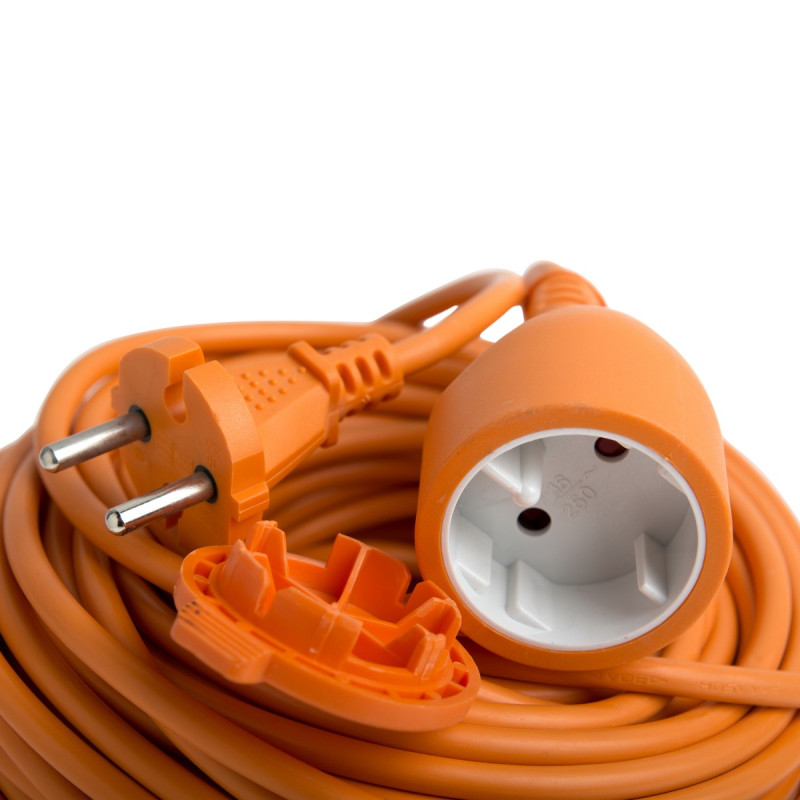 Удлинитель-шнур с защитной крышкой кабель ПВС 2х1 мм2, 20 м., 10 А, без заземления Electraline 01618