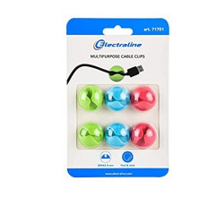 Фиксатор для кабеля самоклеящийся цветной (упаковка 6 шт.) Electraline