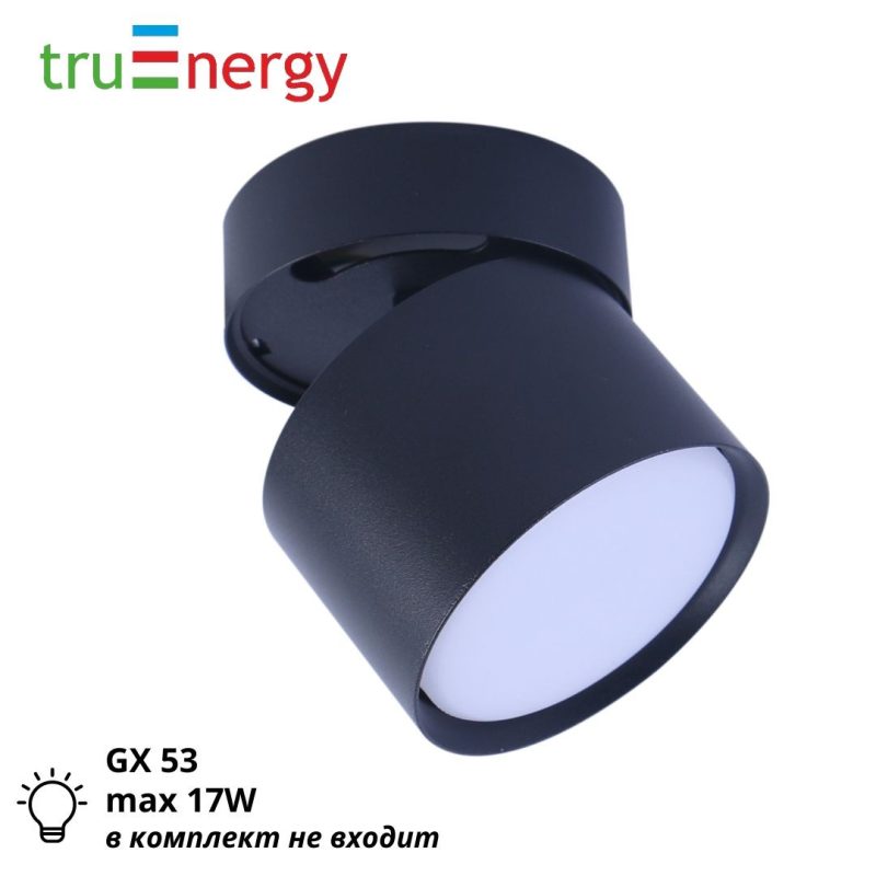 Светильник накладной поворотный под лампу Gx53 черный truEnergy 21006