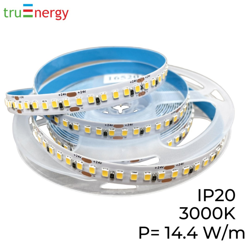 Светодиодная лента 24V 14,4 W/m 3000K  IP20 5м truenergy 16520