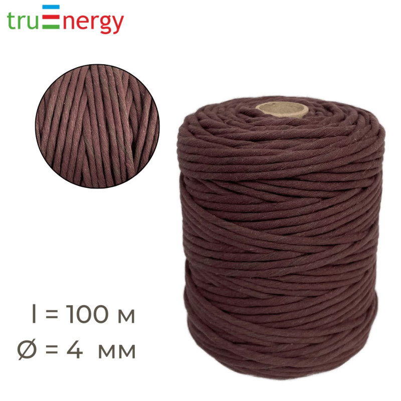 Шпагат хлопковый крученый 4 мм 100 м truEnergy 12607