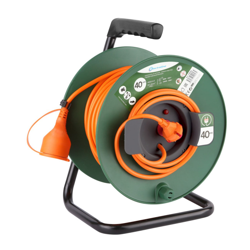 Удлинитель на катушке 1Р 40 м, кабель ПВС 2Х1,5ММ2 Electraline 49064