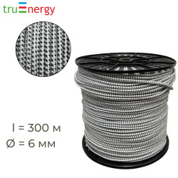 Шнур плетеный полипропиленовый 6 мм, 300 м truenergy 12179