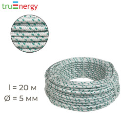 Шнур плетеный полипропиленовый 5 мм, 20 м truenergy 12254