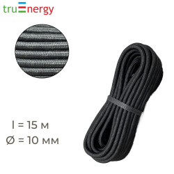 Шнур плетеный полипропиленовый с сердечником 10 мм, 15 м truenergy 12066