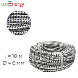 Шнур полипропиленовый плетеный 6 мм, 10 м truenergy 12200