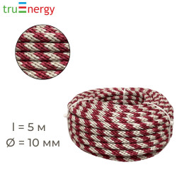 Шнур полипропиленовый спирального плетения 10 мм, 5 м truenergy 12452