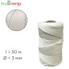 Полиэфирный шнур 3 мм, 50 м белый truenergy 12812
