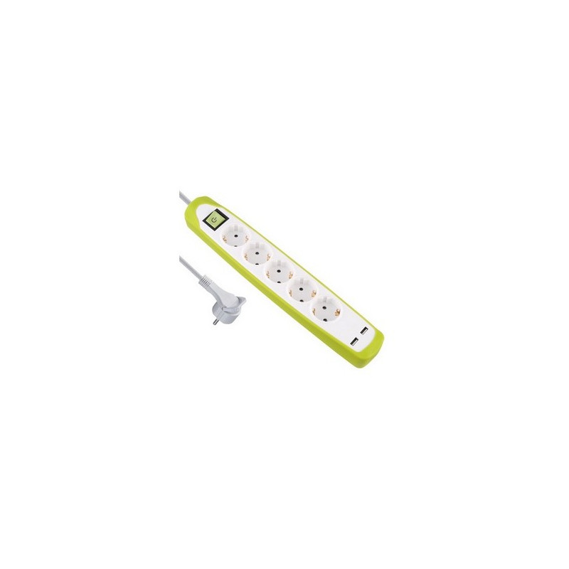 Удлинитель 5Р кабель ПВС 3G1,0 ММ 2М с двумя USB разъемами Electraline