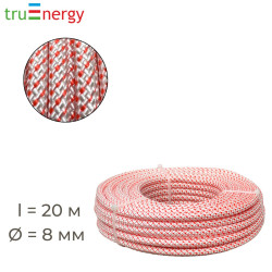 Фал капроновый 8 мм 20 м бело-оранжевый truEnergy 12220