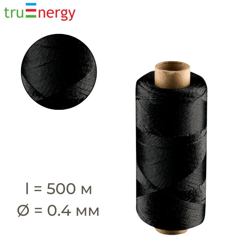 Нить полиамидная 0.4 мм, 500 м черная truenergy 12102