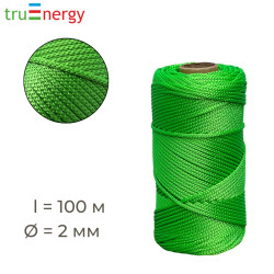 Полиэфирный шнур для вязания 2 мм 100 м зеленый truEnergy 12829