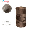 Полиэфирный шнур для вязания 2 мм 100 м кофейный truEnergy 12833