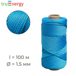 Полиэфирный шнур для вязания 1.5 мм 100 м голубой truEnergy 12839