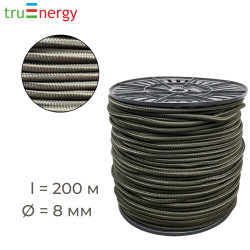 Фал капроновый 8 мм 200 м хаки truEnergy 12487