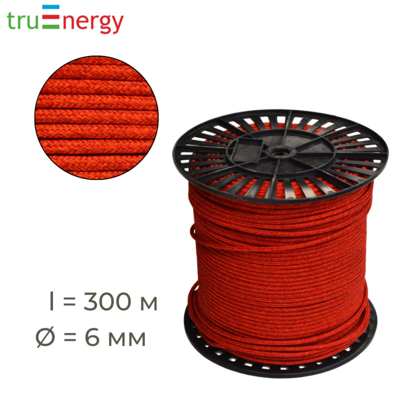 Шнур текстильный 6 мм 300 метров truEnergy 12973