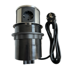 Удлинитель выдвижной круглый D120 3Р+2USB (A-C) 3,1А 2М 16А с защитным