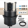 Удлинитель выдвижной круглый D120 3Р+2USB (A-C) 3,1А 2М 16А с защитным
