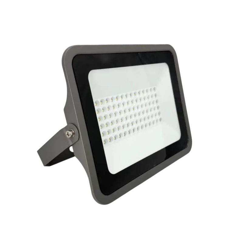 Прожектор светодиодный пылевлагозащищенный 100W, 6500K, IP66, серый, серия POWER
