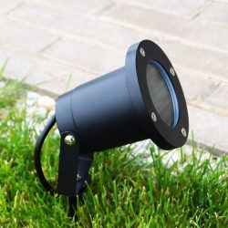 Светильник уличный c рассеивателем, под лампу с цоколем GU10, ?100 x 315mm, IP65 , алюминий, черный, серии PARK