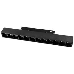 Светильник светодиодный трековый магнитный, линза, 12 W, 48V, 220*22 мм, 4000K, черный, алюминий, IP20, серия MAGNETIC TRACK LED