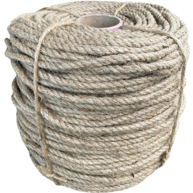 Канат джутовый крученый д. 10 мм, качество Hessian, бухта (10 кг)